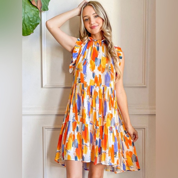 ANDTHENWHY Colorful Abstract Print Dress - Picture 1 of 8
